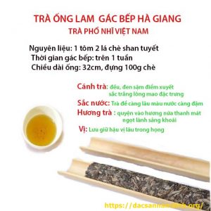 Trà ống lam shan tuyết gác bếp Hà Giang (Trà phổ nhĩ Việt Nam)